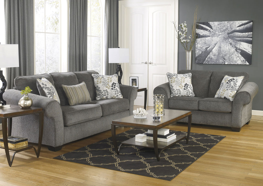 Makonnen Charcoal Sofa & Loveseat,ABF Signature Design by Ashley