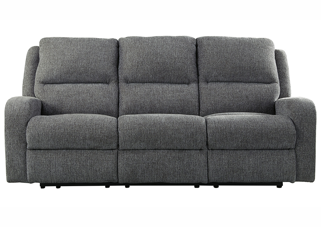Krismen Charcoal Power Reclining Sofa w/Adjustable Headrest,ABF Signature Design by Ashley