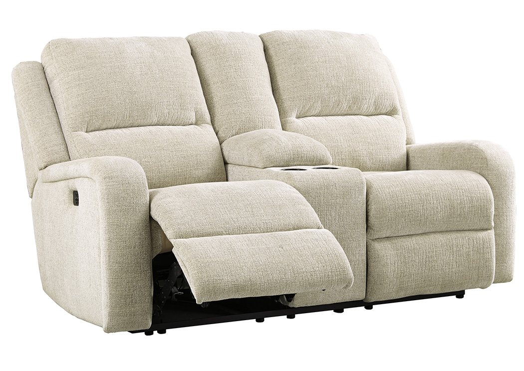 Krismen Sand Power Reclining Loveseat w/Console Adjustable Headrest,ABF Signature Design by Ashley