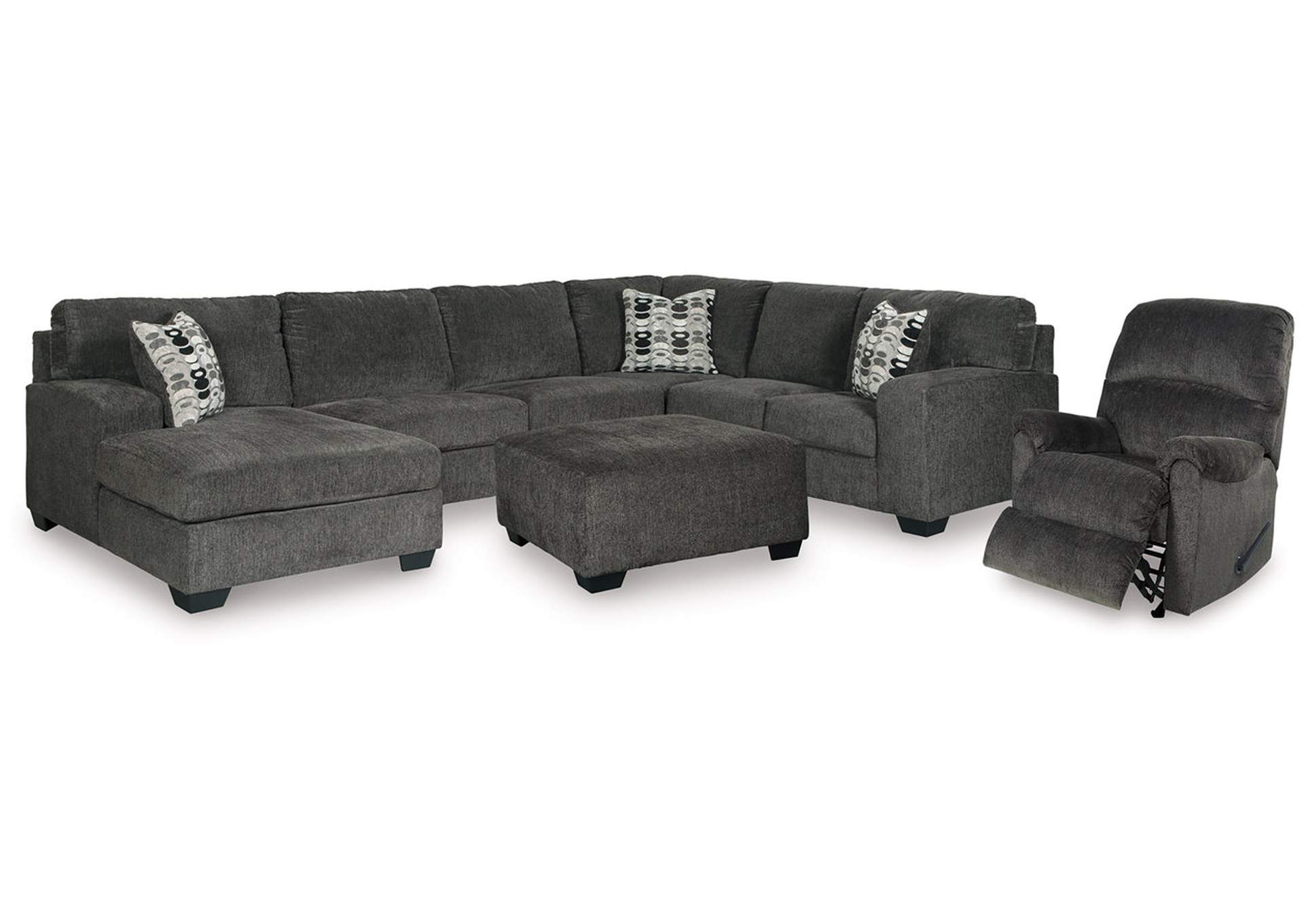 Ballinasloe 3-Piece Sectional, Recliner and Ottoman,Signature Design By Ashley