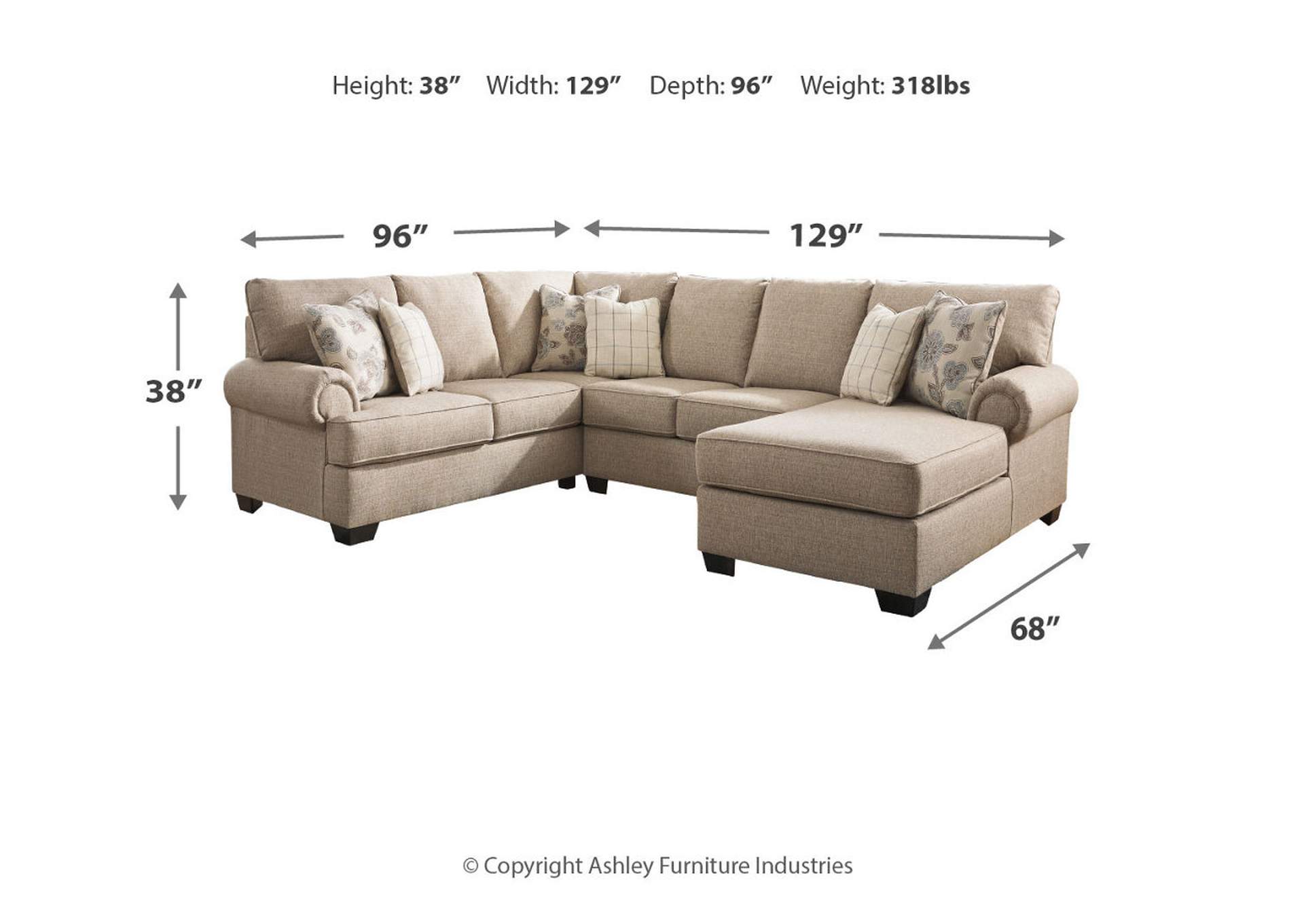 Baceno 3-Piece Sectional with Chaise,Ashley