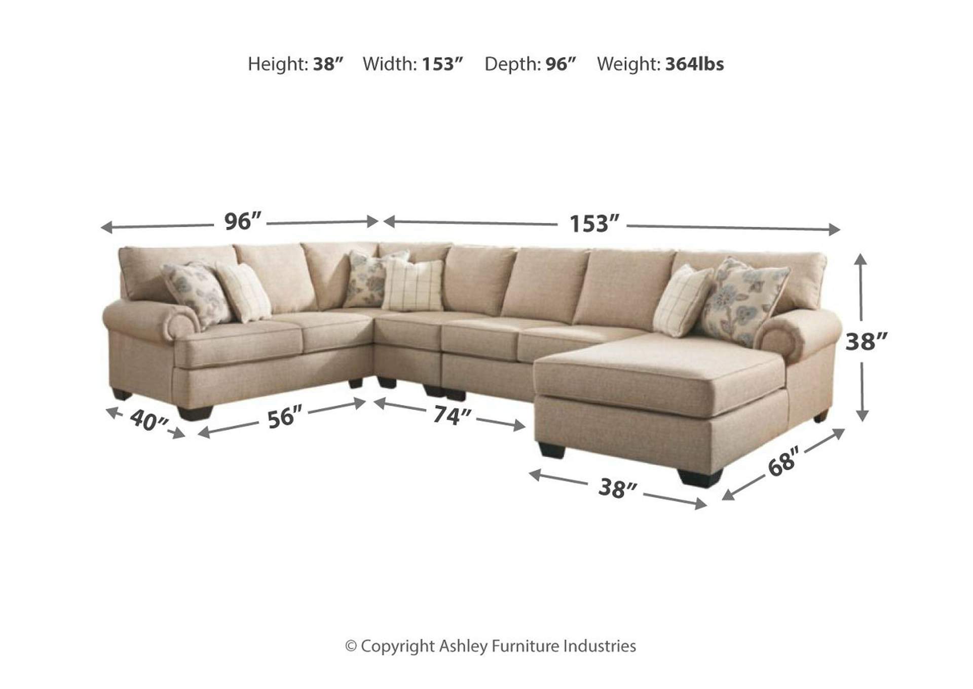 Baceno 4-Piece Sectional with Chaise,Ashley