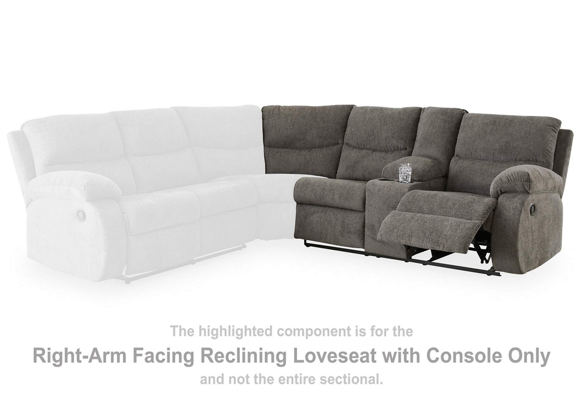 Museum Right-Arm Facing Reclining Loveseat with Console,Signature Design By Ashley