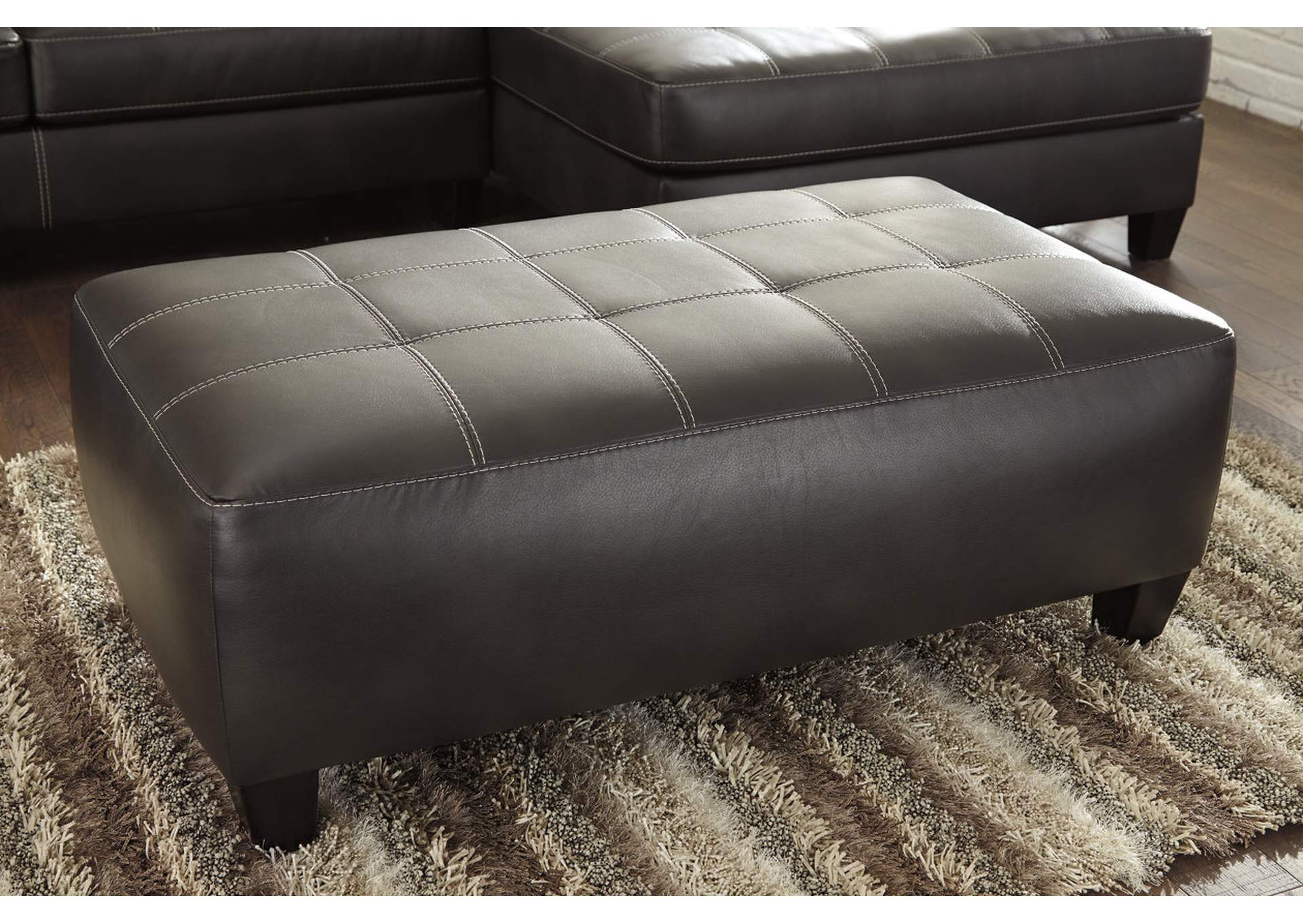 Nokomis Charcoal Oversized Accent Ottoman,ABF Signature Design by Ashley