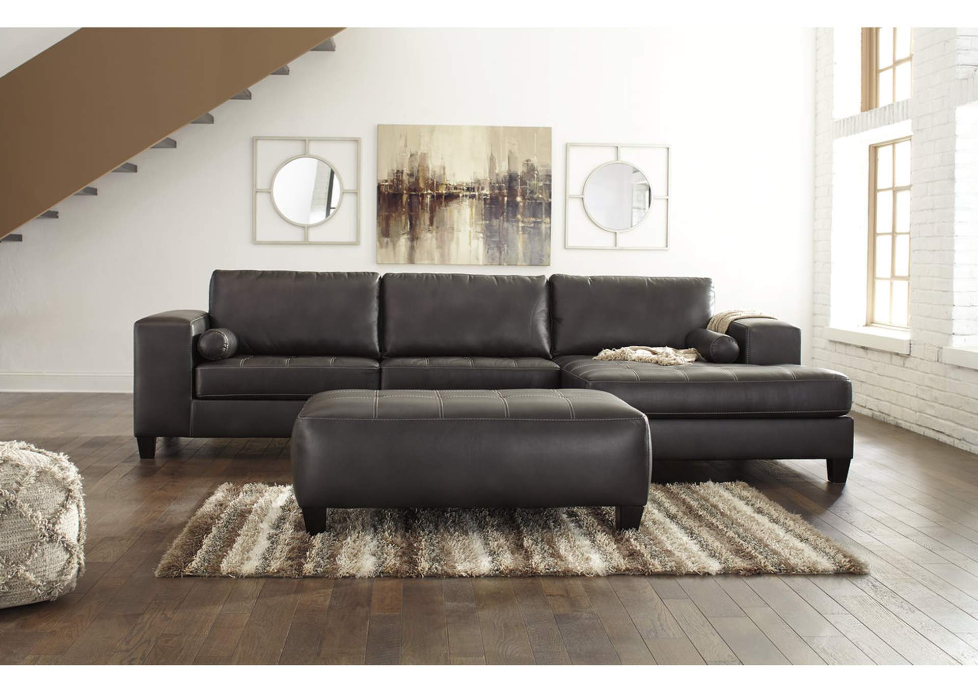 Nokomis 2-Piece Sectional with Chaise and Oversized Accent Ottoman,Signature Design By Ashley