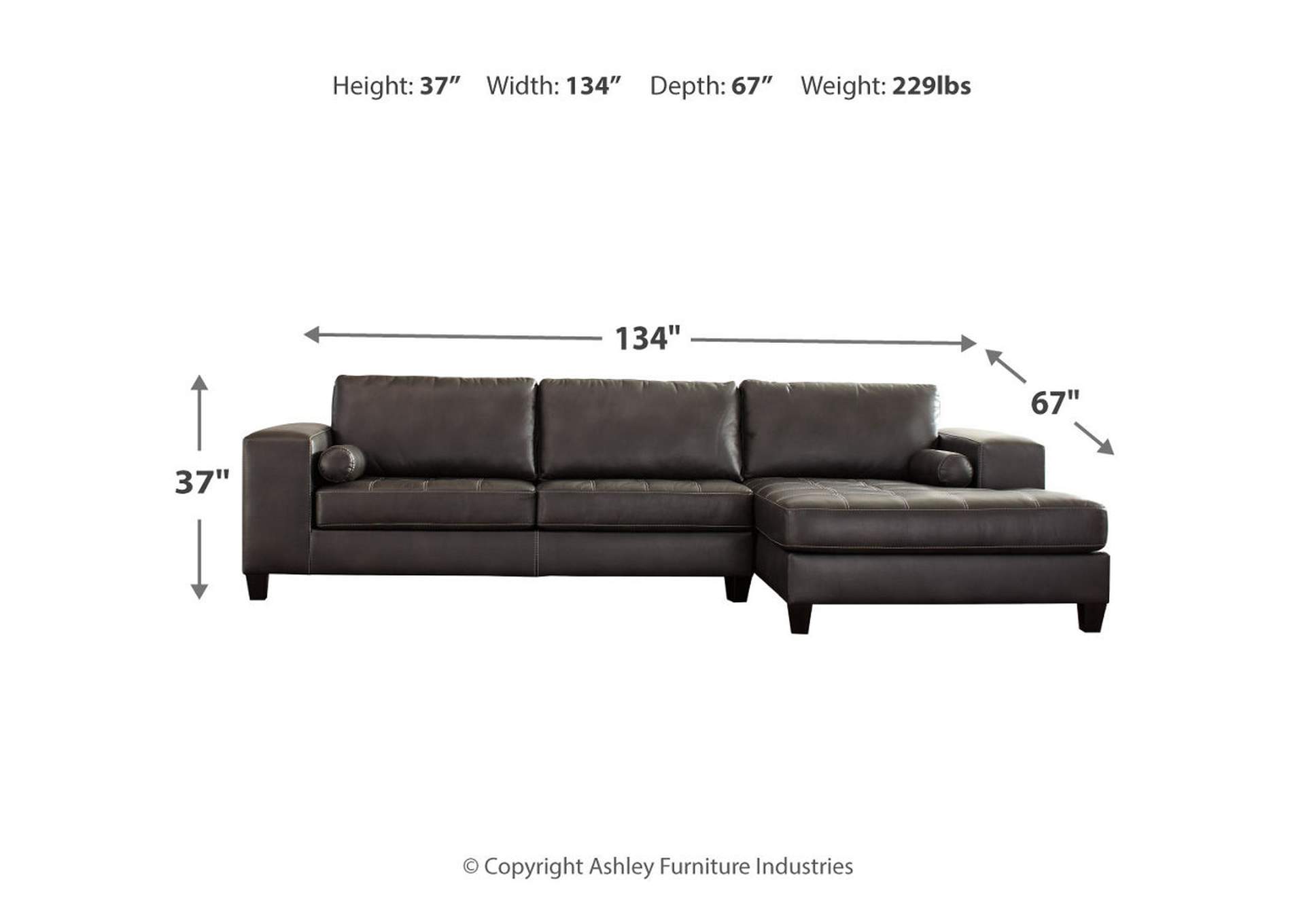 Nokomis 2-Piece Sectional with Chaise and Oversized Accent Ottoman,Signature Design By Ashley