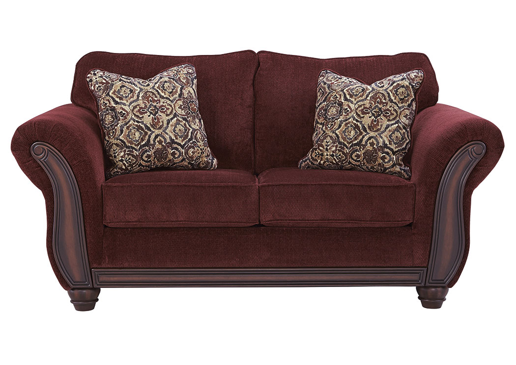 Chesterbrook Burgundy Loveseat,ABF Signature Design by Ashley