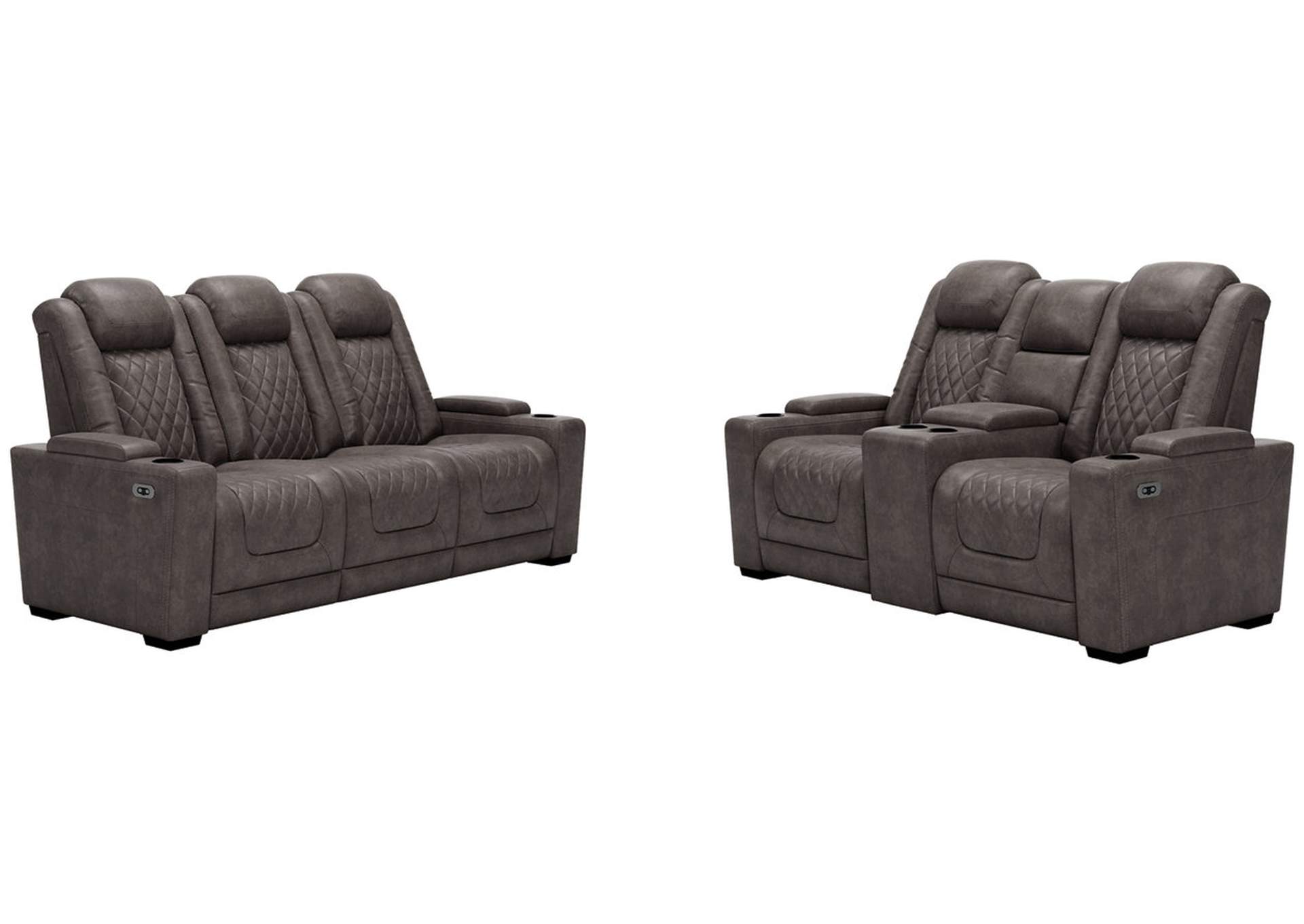 HyllMont Dual Power Reclining Sofa and Loveseat,Signature Design By Ashley