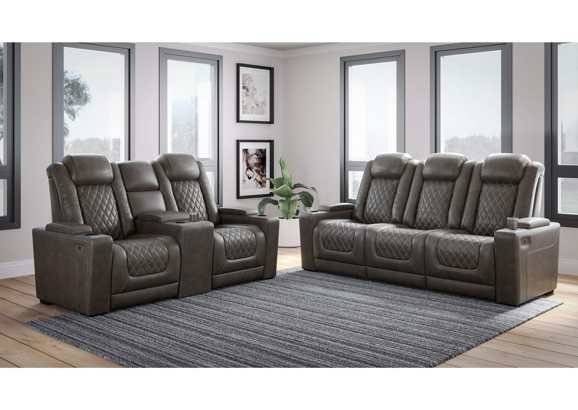 HyllMont Power Reclining Sofa and Loveseat,Signature Design By Ashley