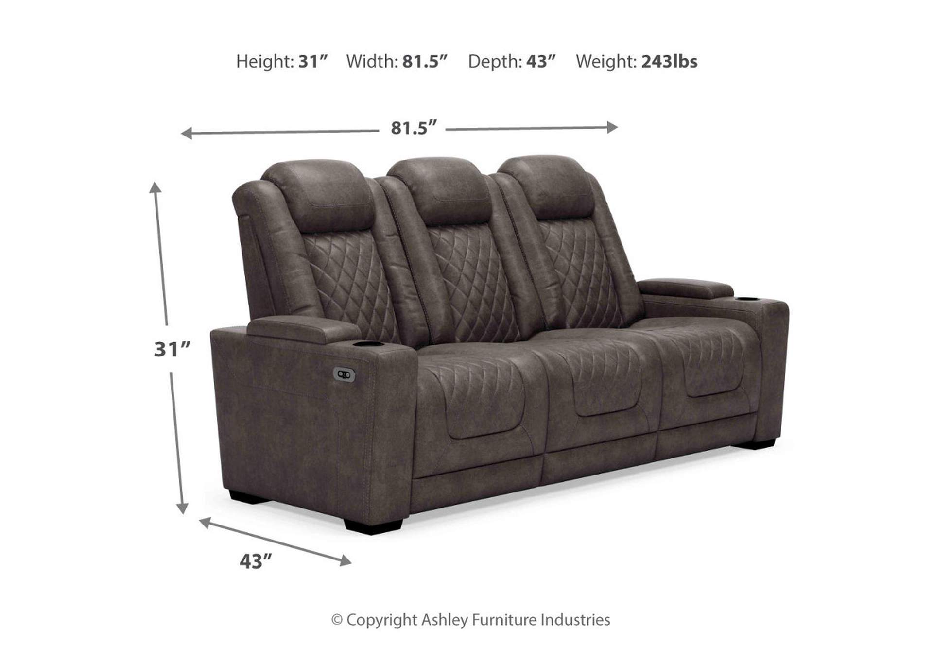 HyllMont Power Reclining Sofa,Signature Design By Ashley