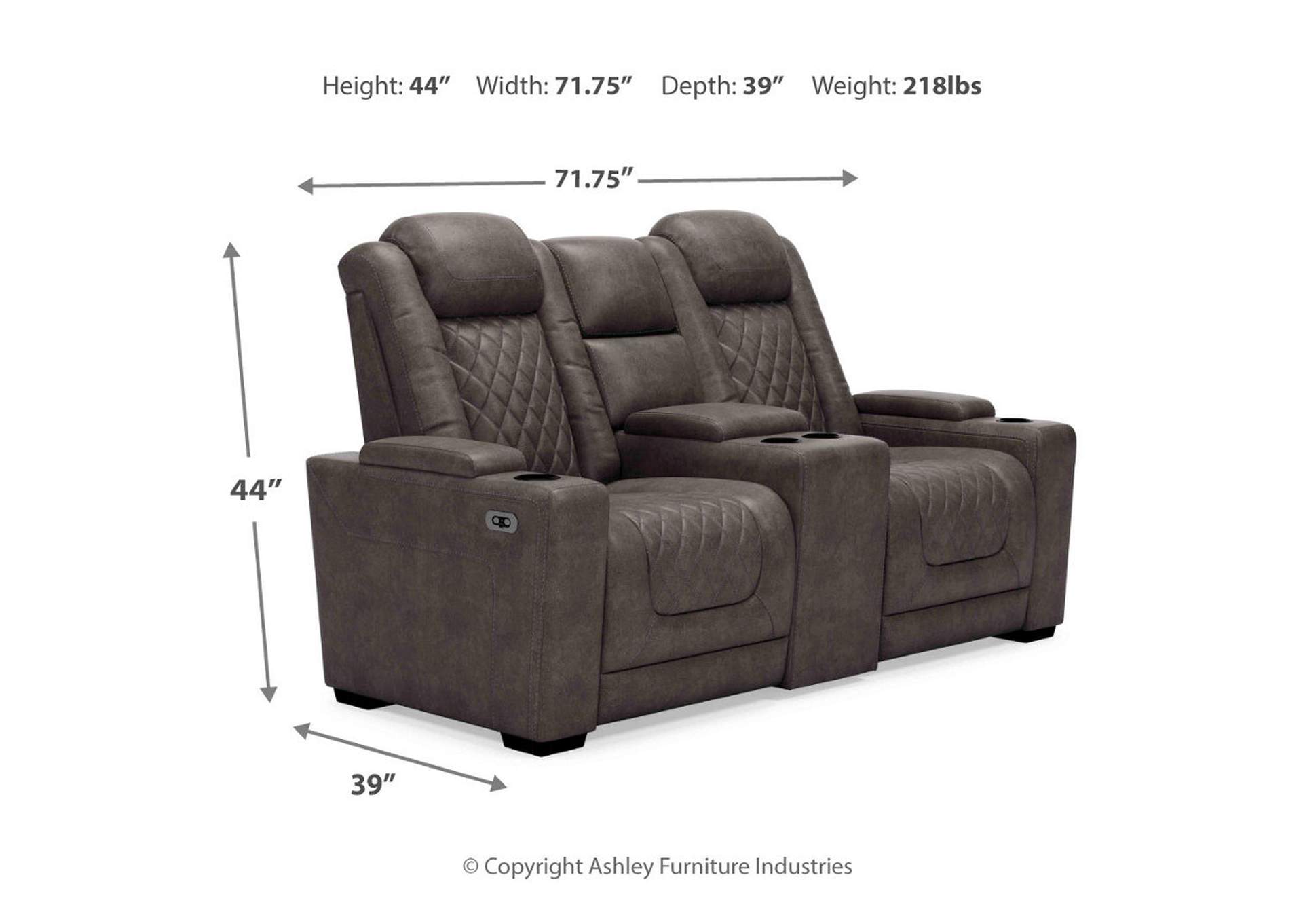 HyllMont Power Reclining Loveseat with Console,Signature Design By Ashley