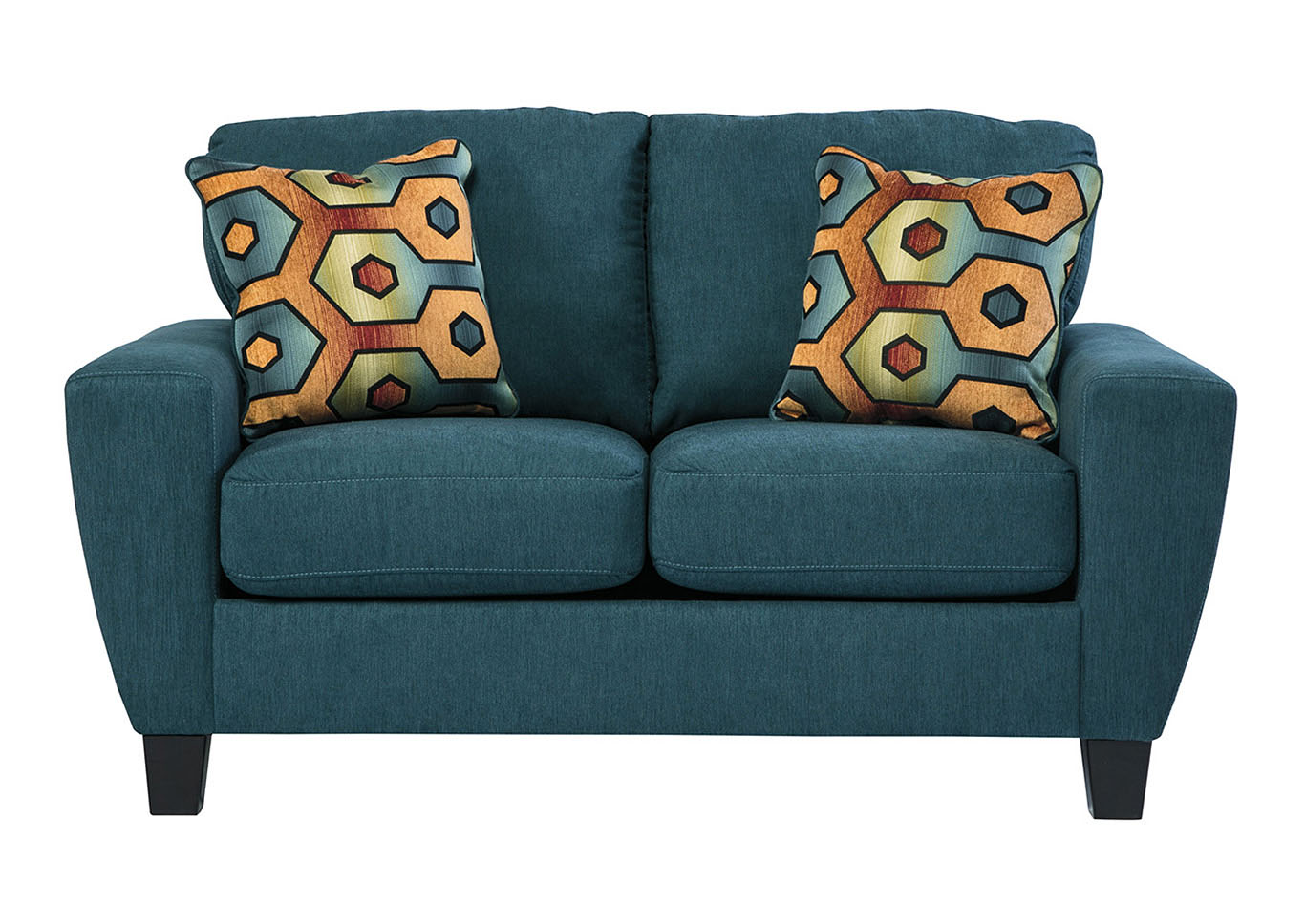 Sagen Teal Loveseat,ABF Signature Design by Ashley