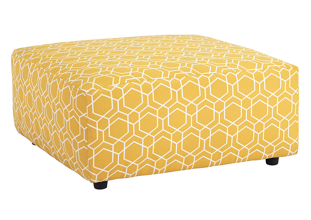 Ayanna Nuvella Gold Oversized Accent Ottoman,ABF Benchcraft