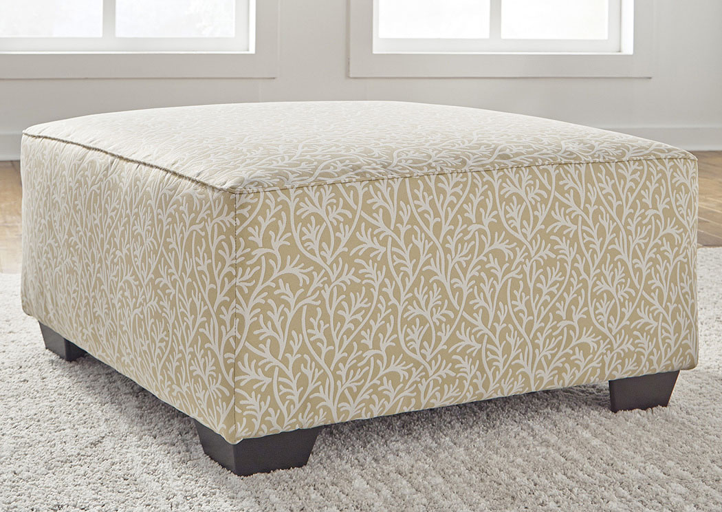 Ayanna Nuvella Sand Oversized Accent Ottoman,ABF Benchcraft