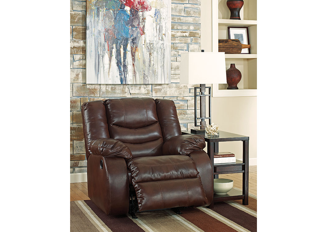Linebacker DuraBlend Espresso Rocker Recliner,ABF Benchcraft