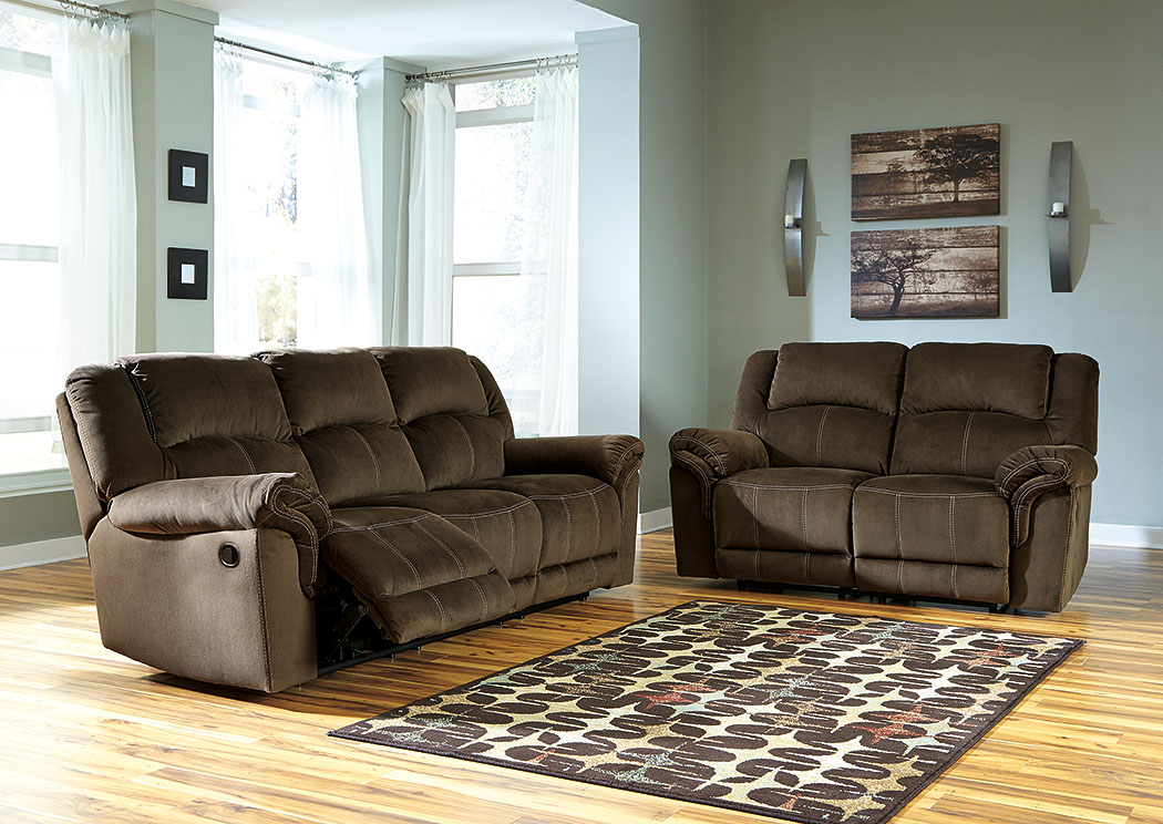 Quinnlyn Coffee Reclining Sofa and Loveseat,ABF Signature Design by Ashley
