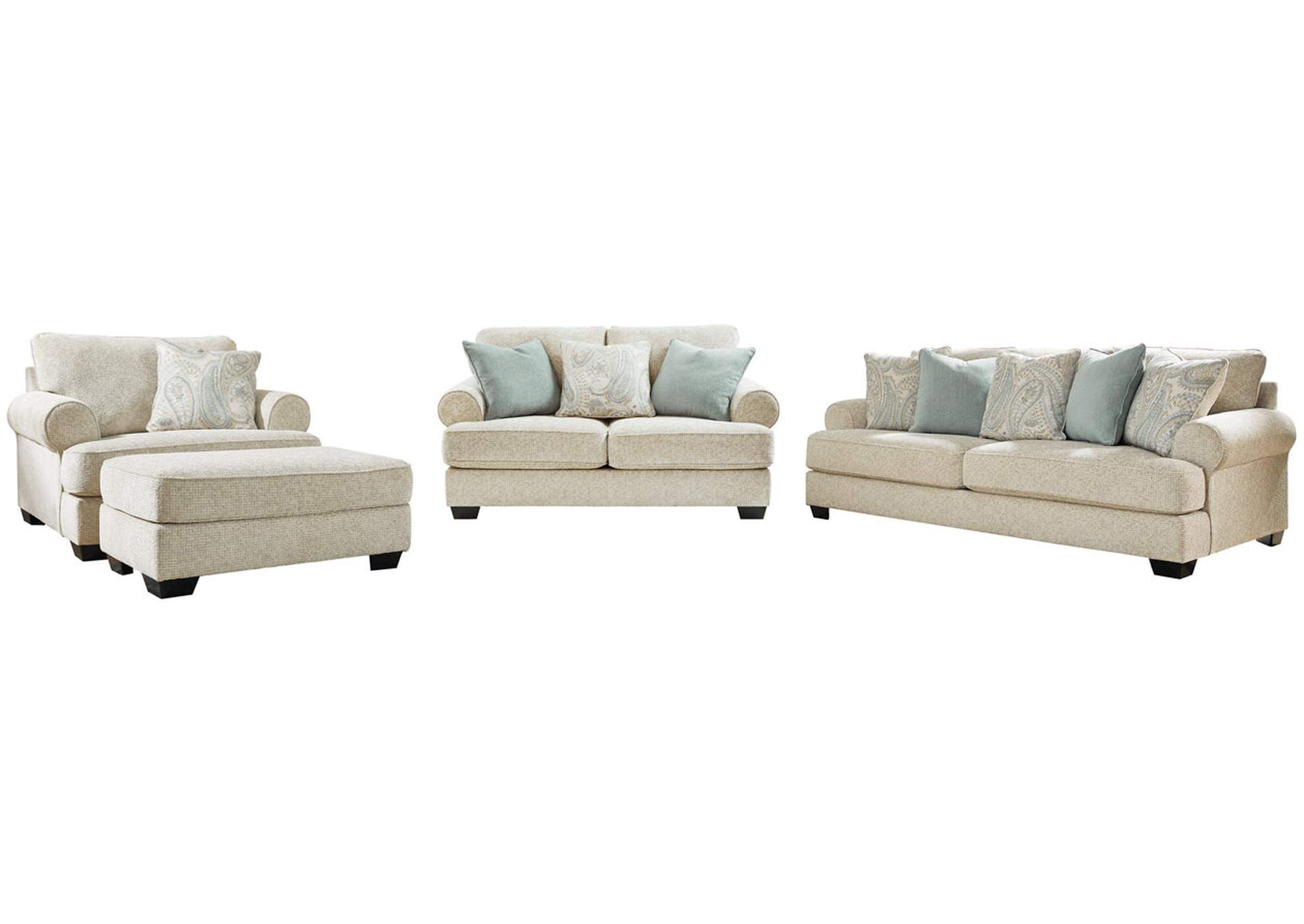 Monaghan Sofa, Loveseat, Chair and Ottoman,Ashley