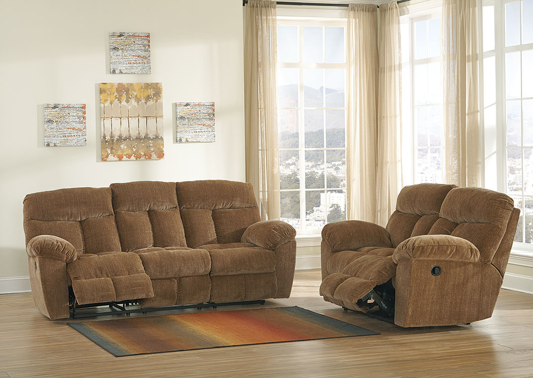 Hector Caramel Reclining Sofa & Loveseat,ABF Signature Design by Ashley