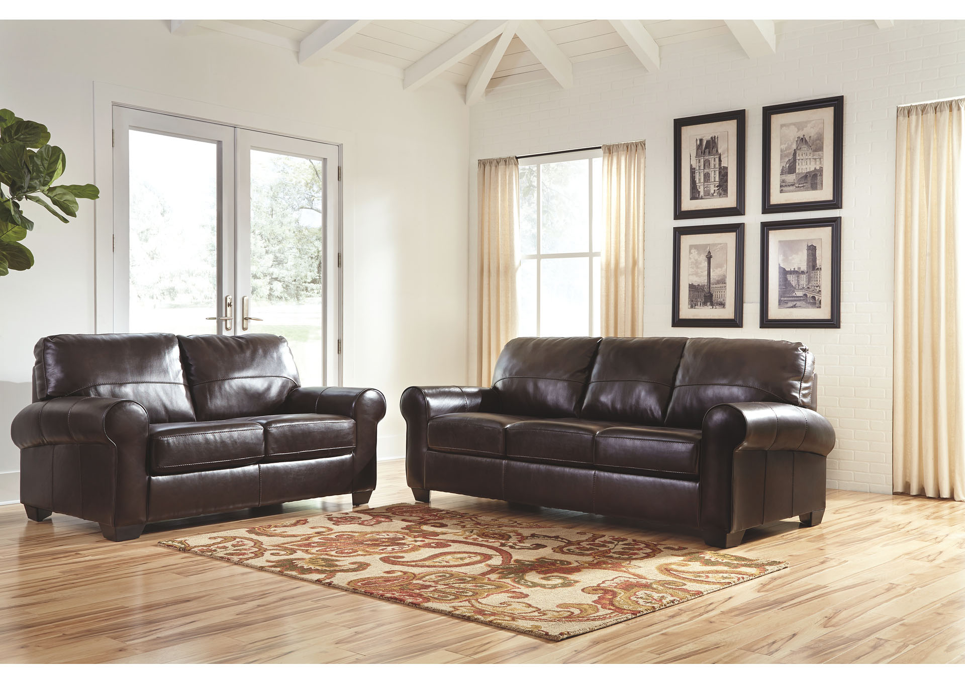 Canterelli Chestnut Sofa and Loveseat,ABF Signature Design by Ashley