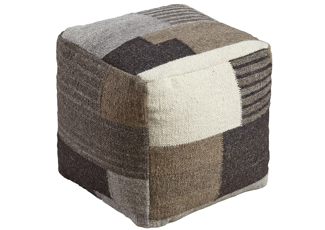 Calbert Black/Brown/Cream Pouf,ABF Signature Design by Ashley