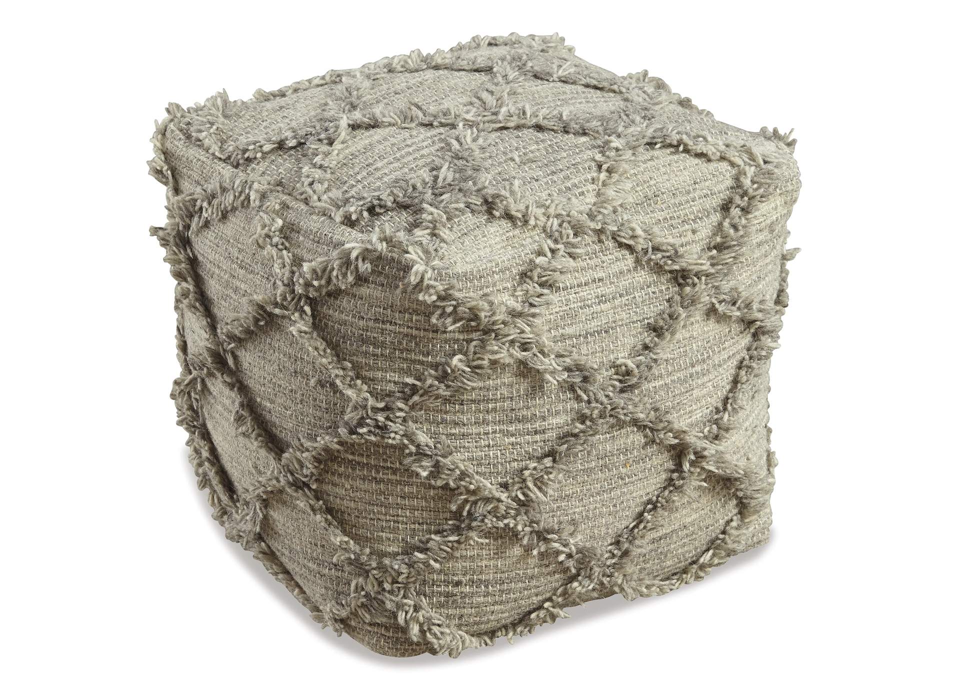 Adelphie Natural/Gray Pouf,ABF Signature Design by Ashley