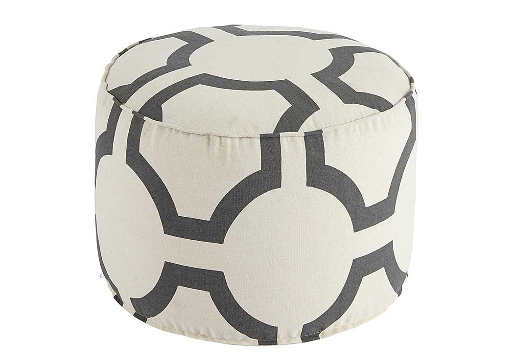 Geometric Charcoal Pouf,ABF Signature Design by Ashley