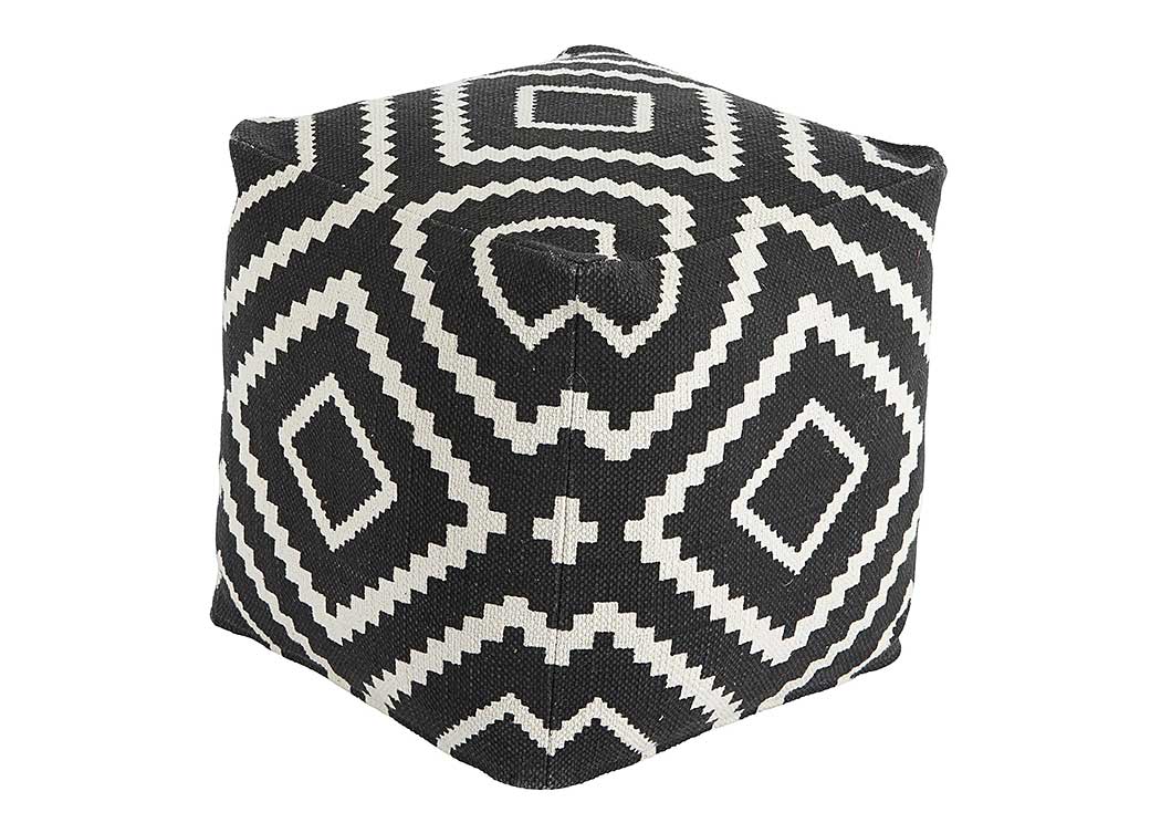 Geometric Black Pouf,ABF Signature Design by Ashley