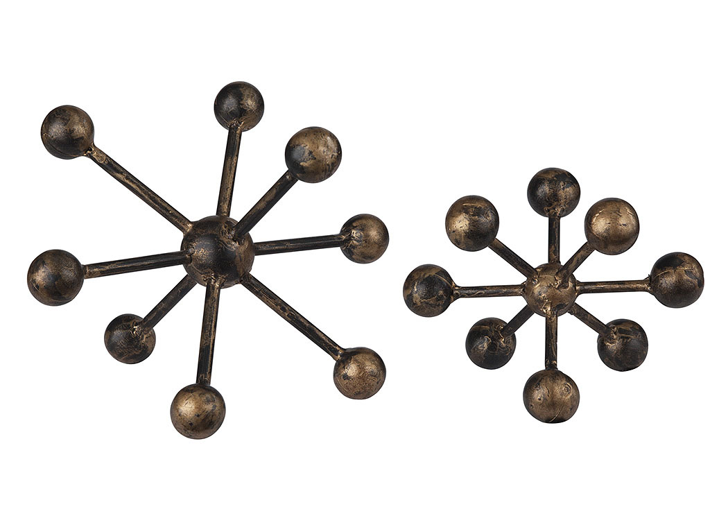 Alaula Antique Gold Finish Sculpture (Set of 2),ABF Signature Design by Ashley