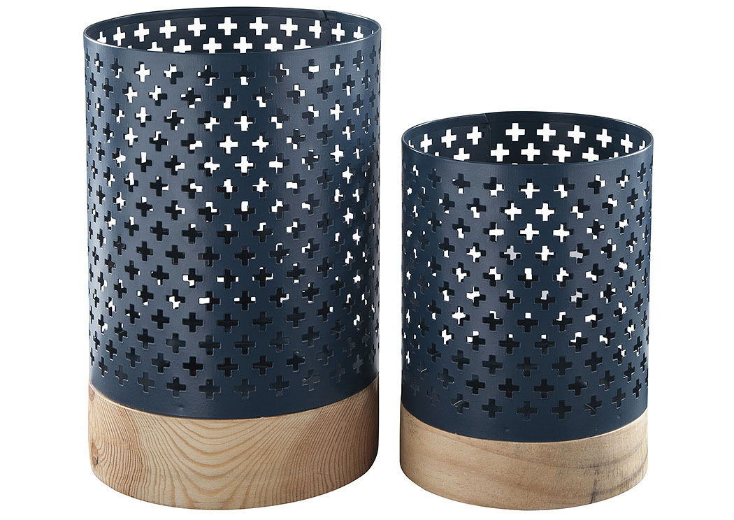 Daichi Navy/Natural Candle Holder (Set of 4),ABF Signature Design by Ashley