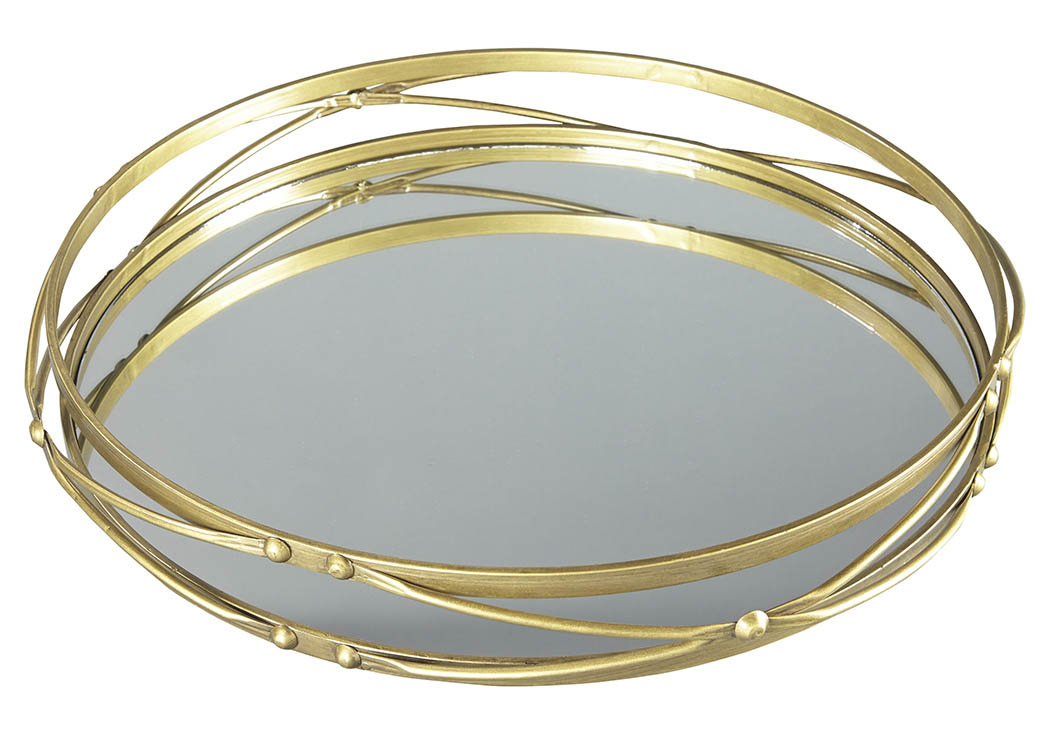 Ocelfa Antique Gold Finish Tray (Set of 2),ABF Signature Design by Ashley