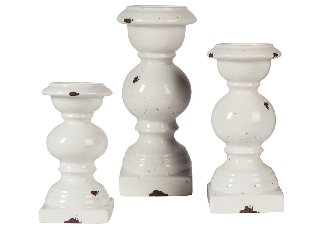 Devorah Antique White Candle Holder Set,ABF Signature Design by Ashley