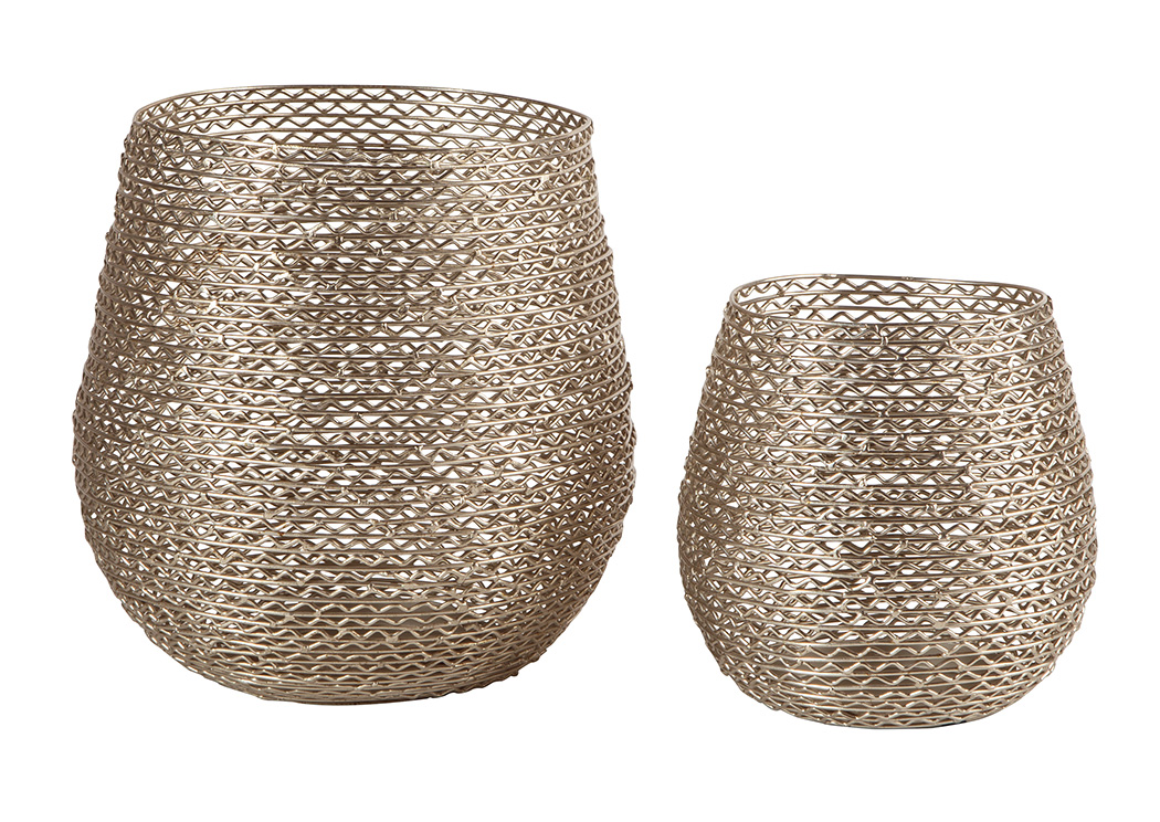 Desdemona Silver Finish Candle Holder (Set of 2),ABF Signature Design by Ashley