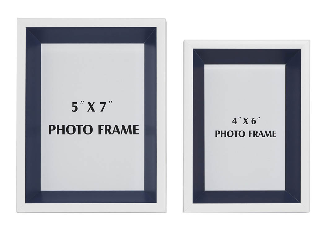 Obie White/Navy Photo Frame,ABF Signature Design by Ashley