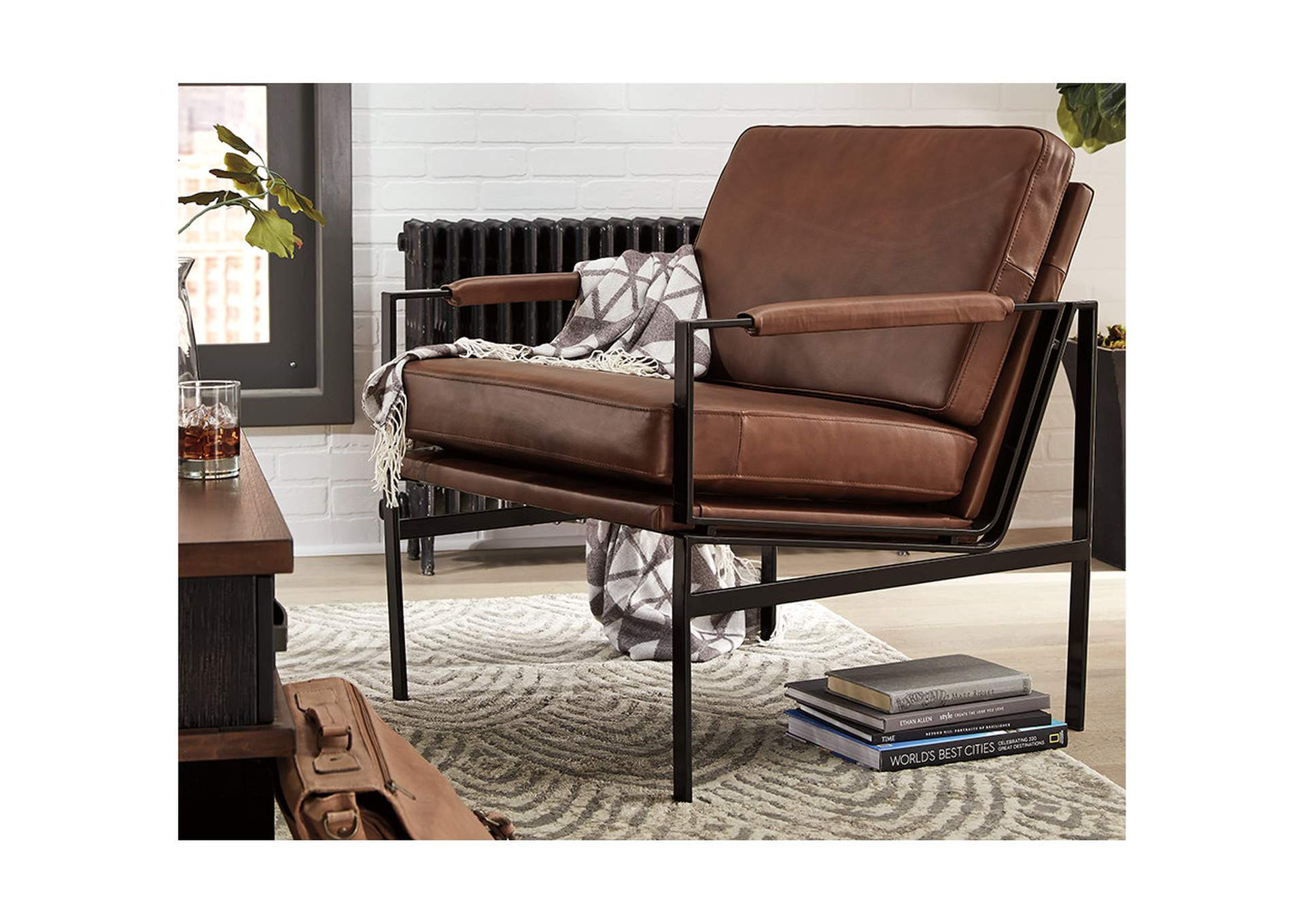 Puckman Brown/Silver Finish Accent Chair,Direct To Consumer Express