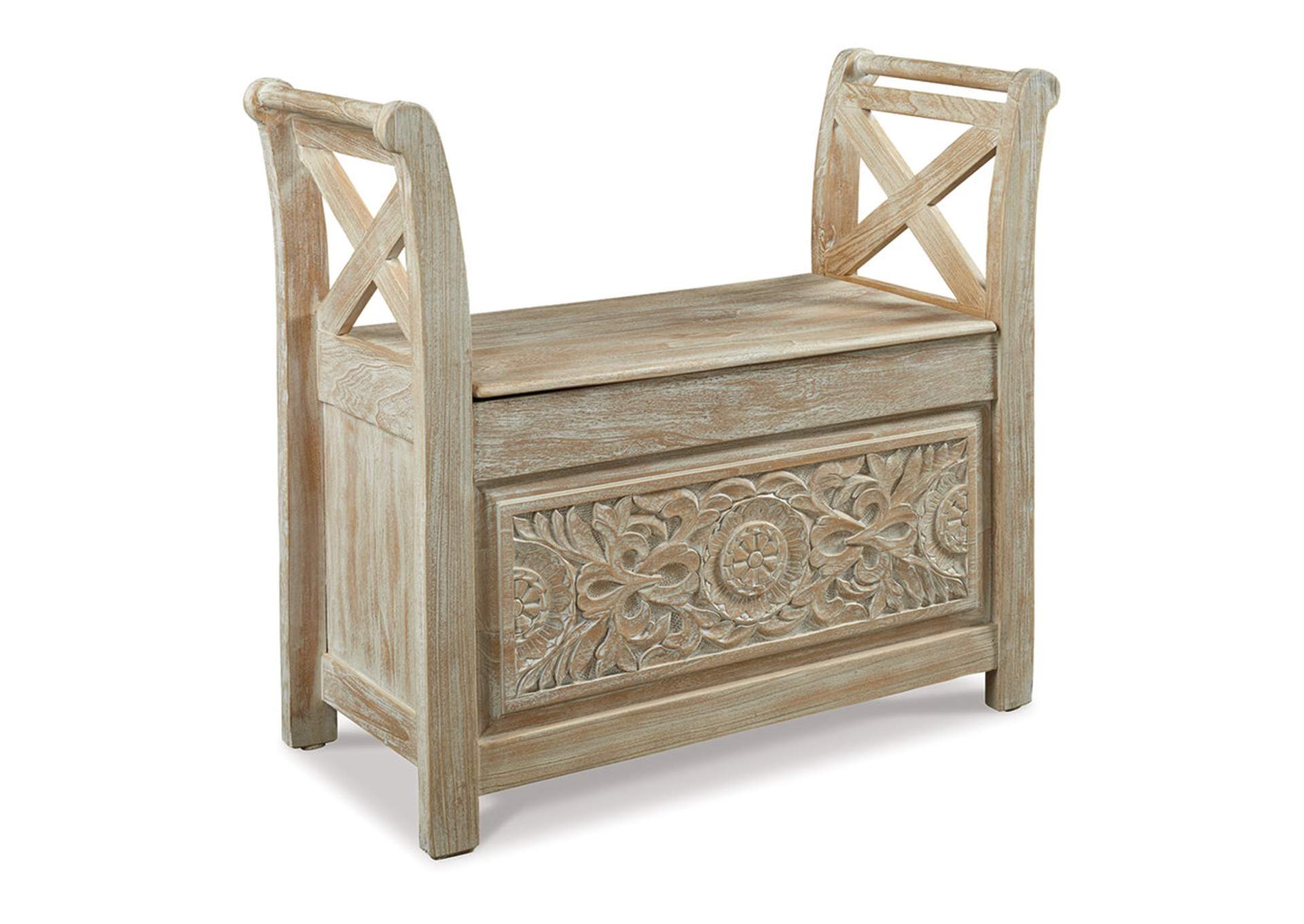 Fossil Ridge White Accent Bench,Direct To Consumer Express
