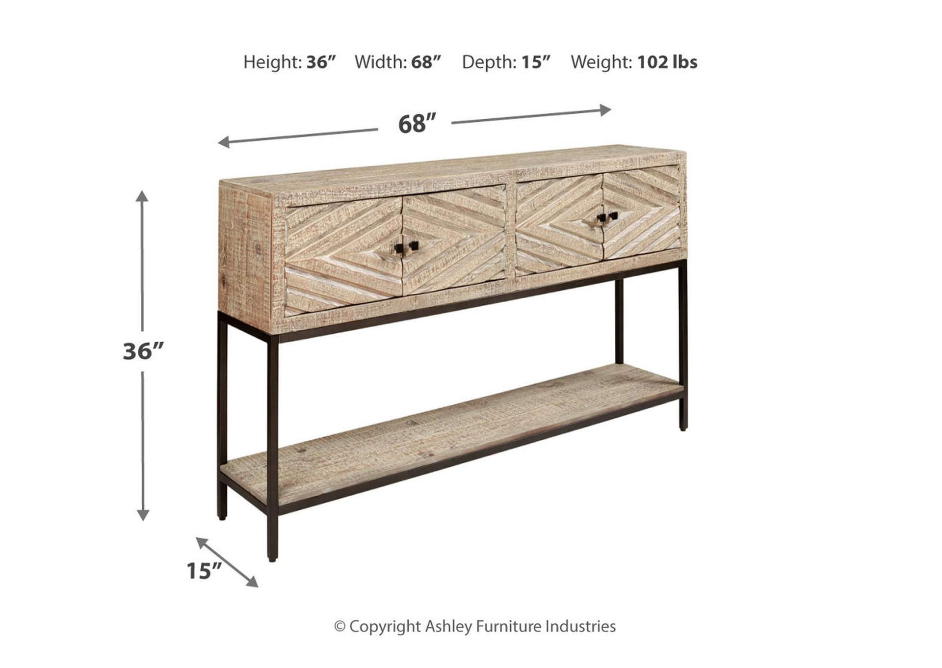 Roanley Sofa/Console Table,Signature Design By Ashley