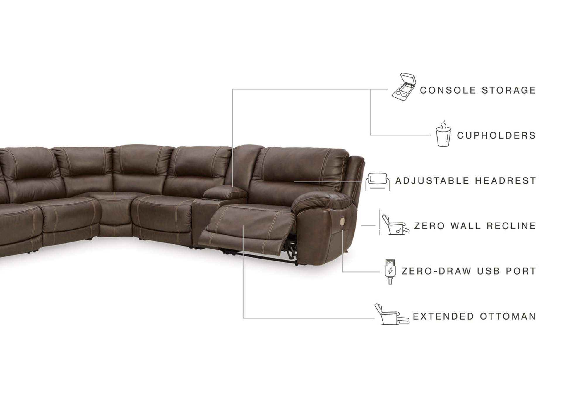 Dunleith 7-Piece Power Reclining Sectional,Signature Design By Ashley