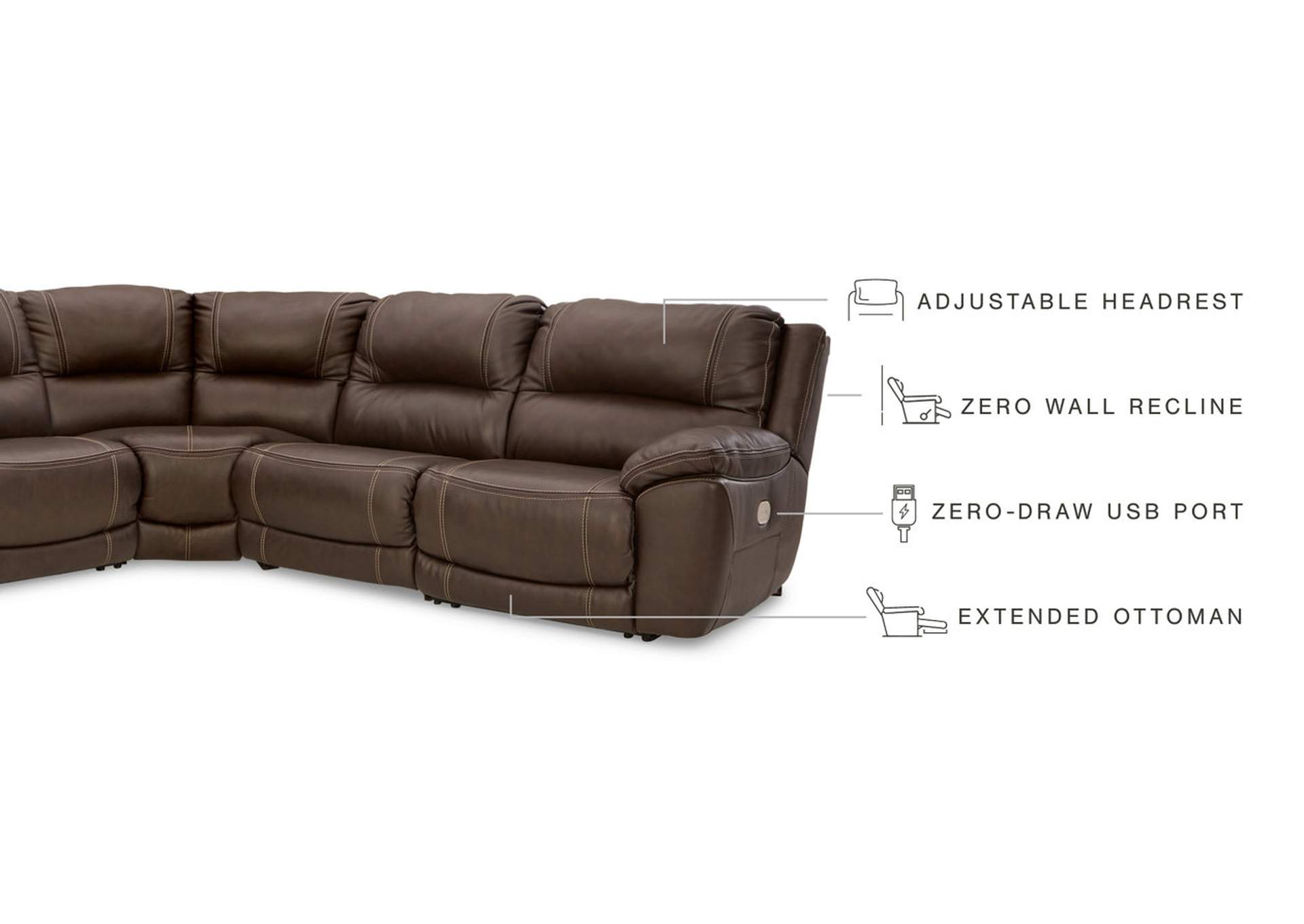 Dunleith 4-Piece Power Reclining Sectional,Signature Design By Ashley