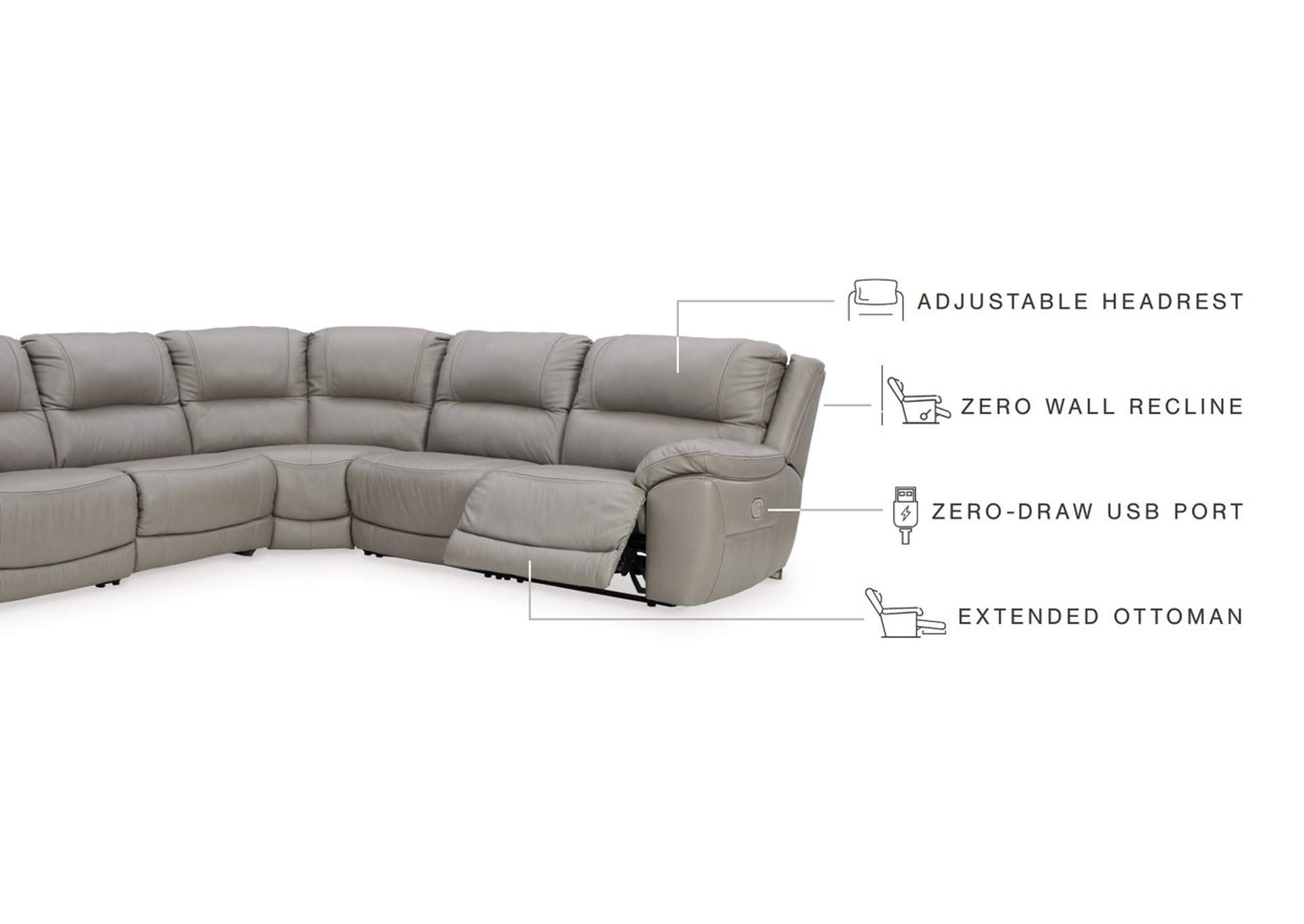 Dunleith 5-Piece Power Reclining Sectional,Signature Design By Ashley