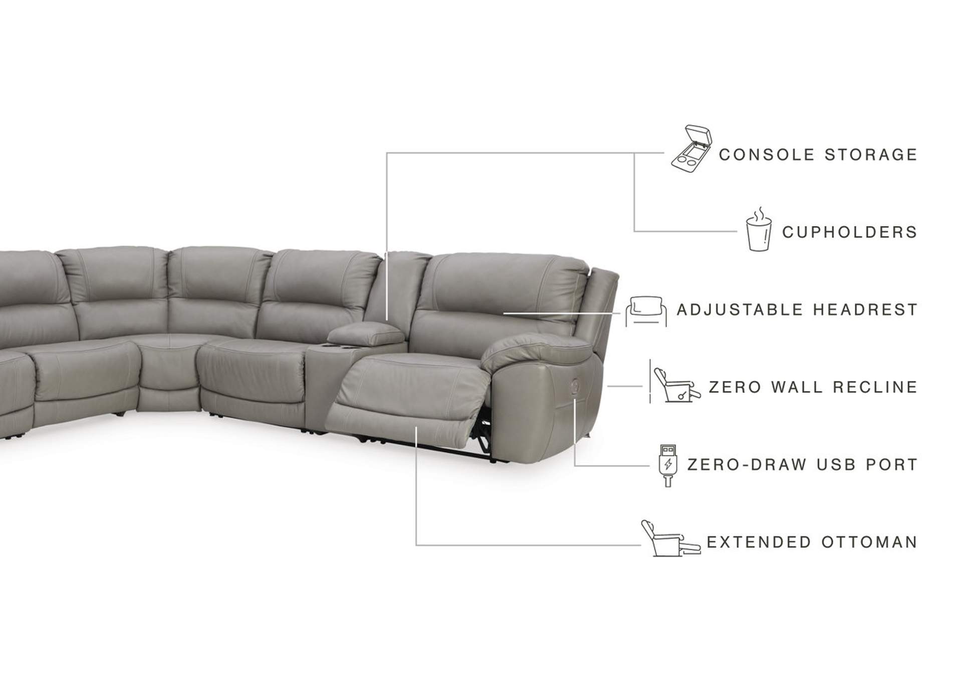 Dunleith 7-Piece Power Reclining Sectional,Signature Design By Ashley