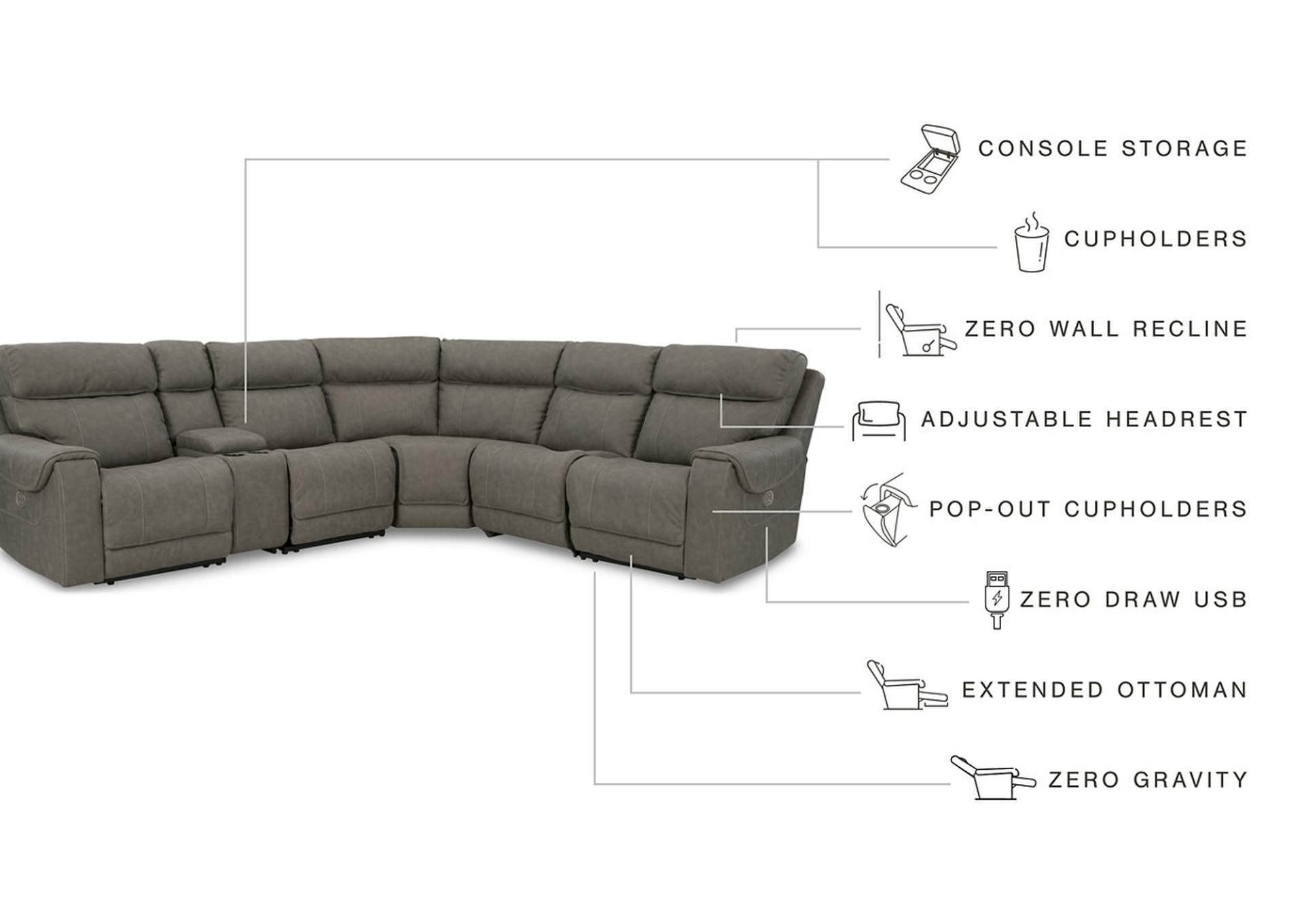 Starbot 6-Piece Power Reclining Sectional,Signature Design By Ashley