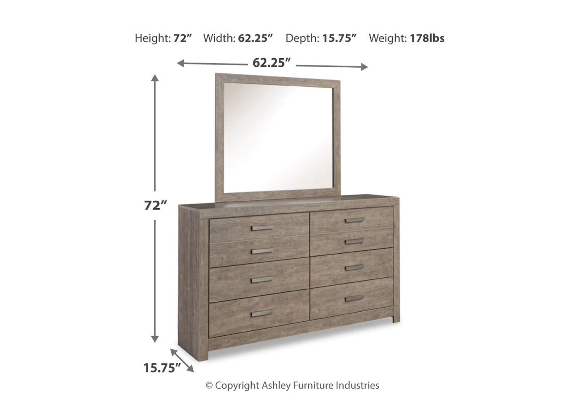 Culverbach Full Panel Bed with Mirrored Dresser,Signature Design By Ashley