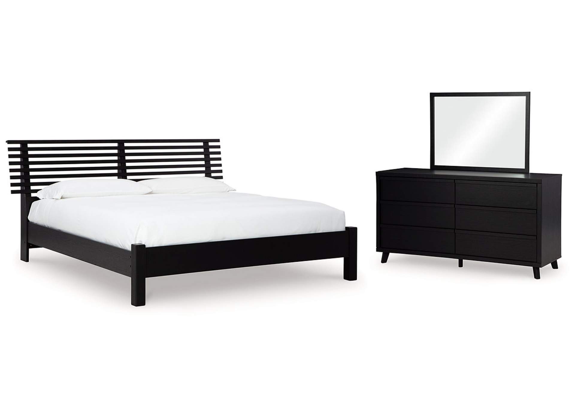 Danziar Queen Panel Bed with Mirrored Dresser,Signature Design By Ashley