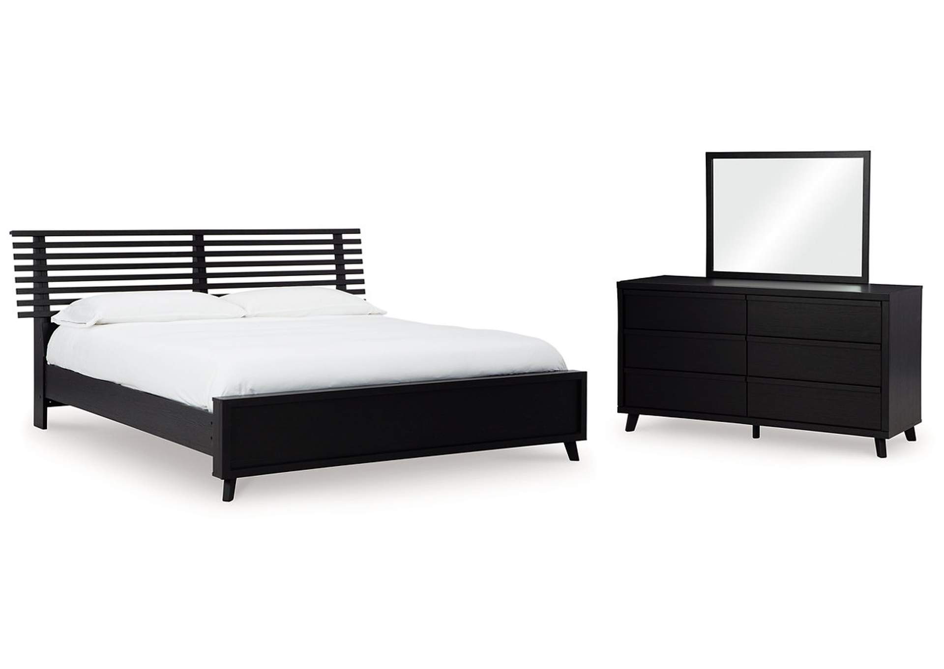 Danziar Queen Panel Bed with Mirrored Dresser,Signature Design By Ashley