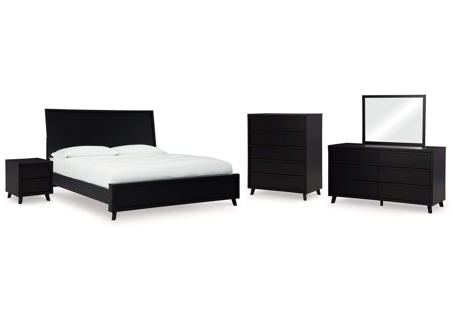 Danziar Queen Panel Bed with Mirrored Dresser, Chest and Nightstand,Signature Design By Ashley