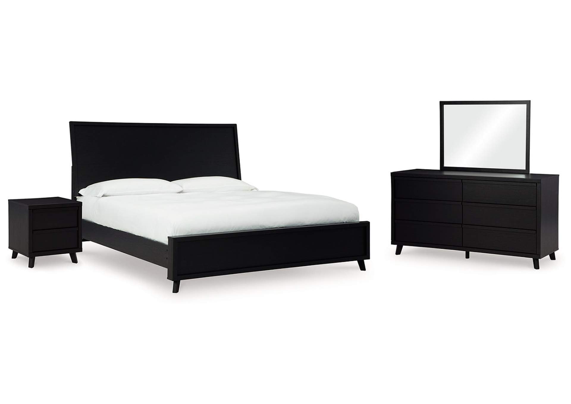 Danziar Queen Panel Bed with Mirrored Dresser and Nightstand,Signature Design By Ashley