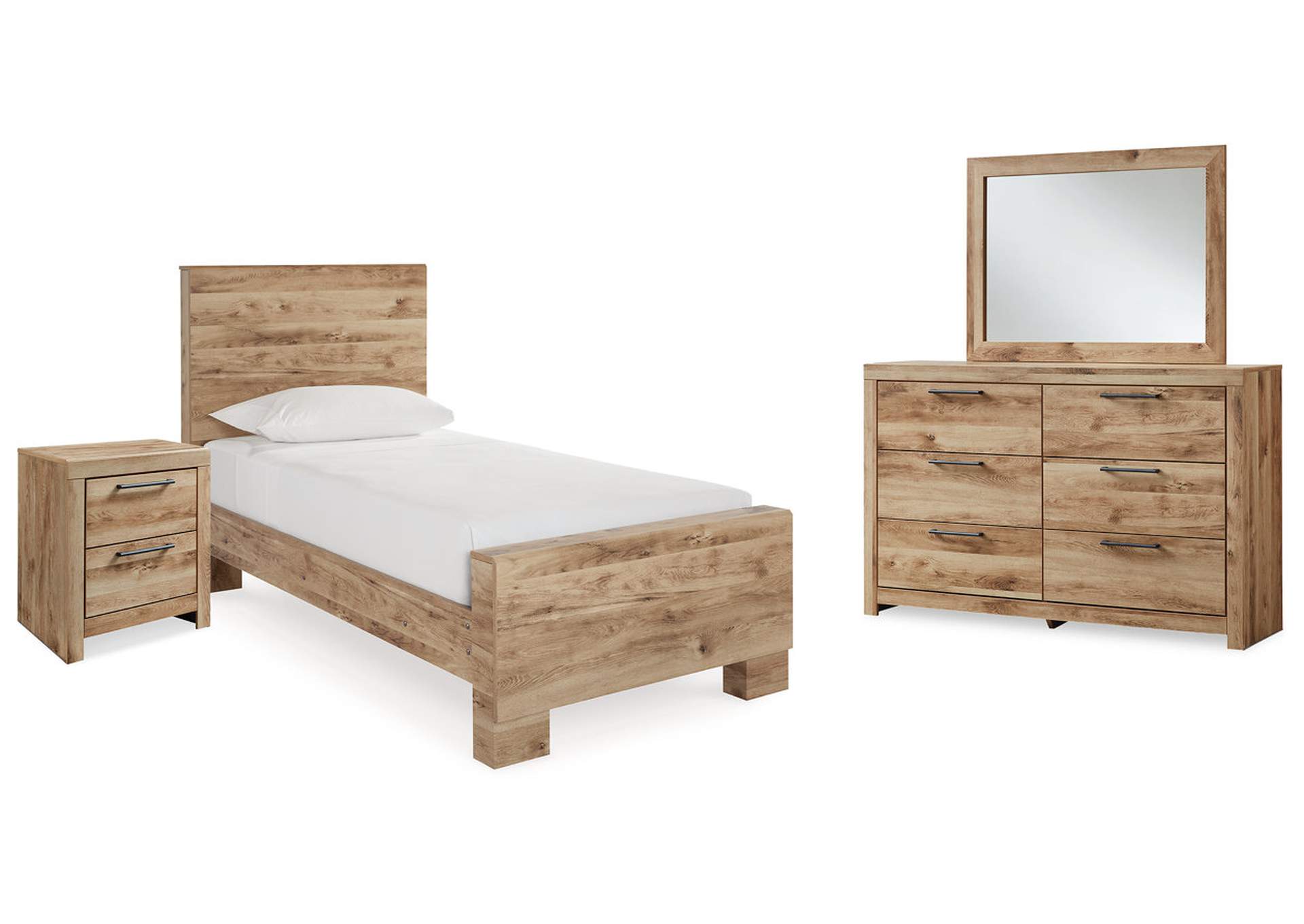 Hyanna Twin Panel Bed with Mirrored Dresser and Nightstand,Signature Design By Ashley