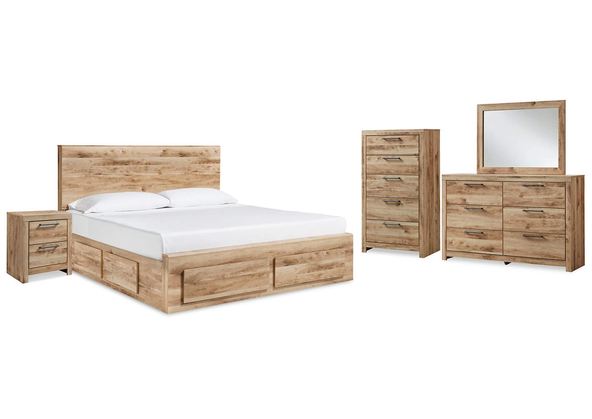 Hyanna Queen Panel Storage Bed with Mirrored Dresser, Chest and Nightstand,Signature Design By Ashley