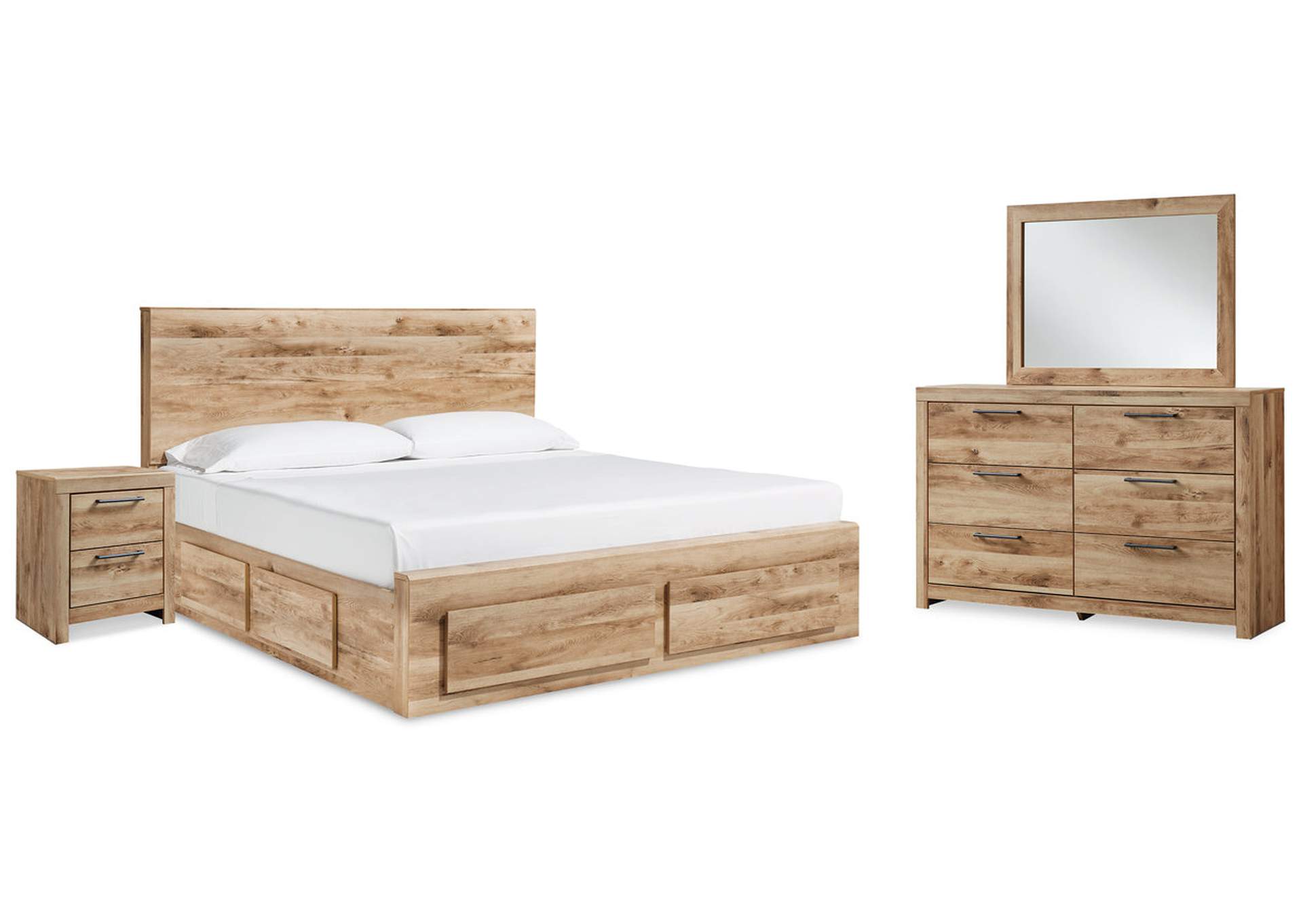 Hyanna Queen Panel Storage Bed with Mirrored Dresser and Nightstand,Signature Design By Ashley