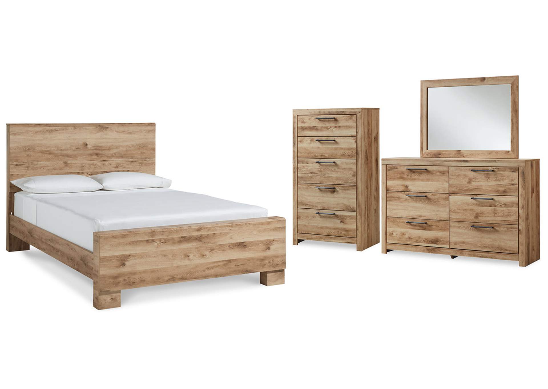 Hyanna King Panel Bed with Mirrored Dresser and Chest,Signature Design By Ashley